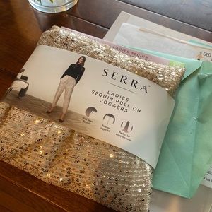 Aldi Serra Gold Sequin Joggers